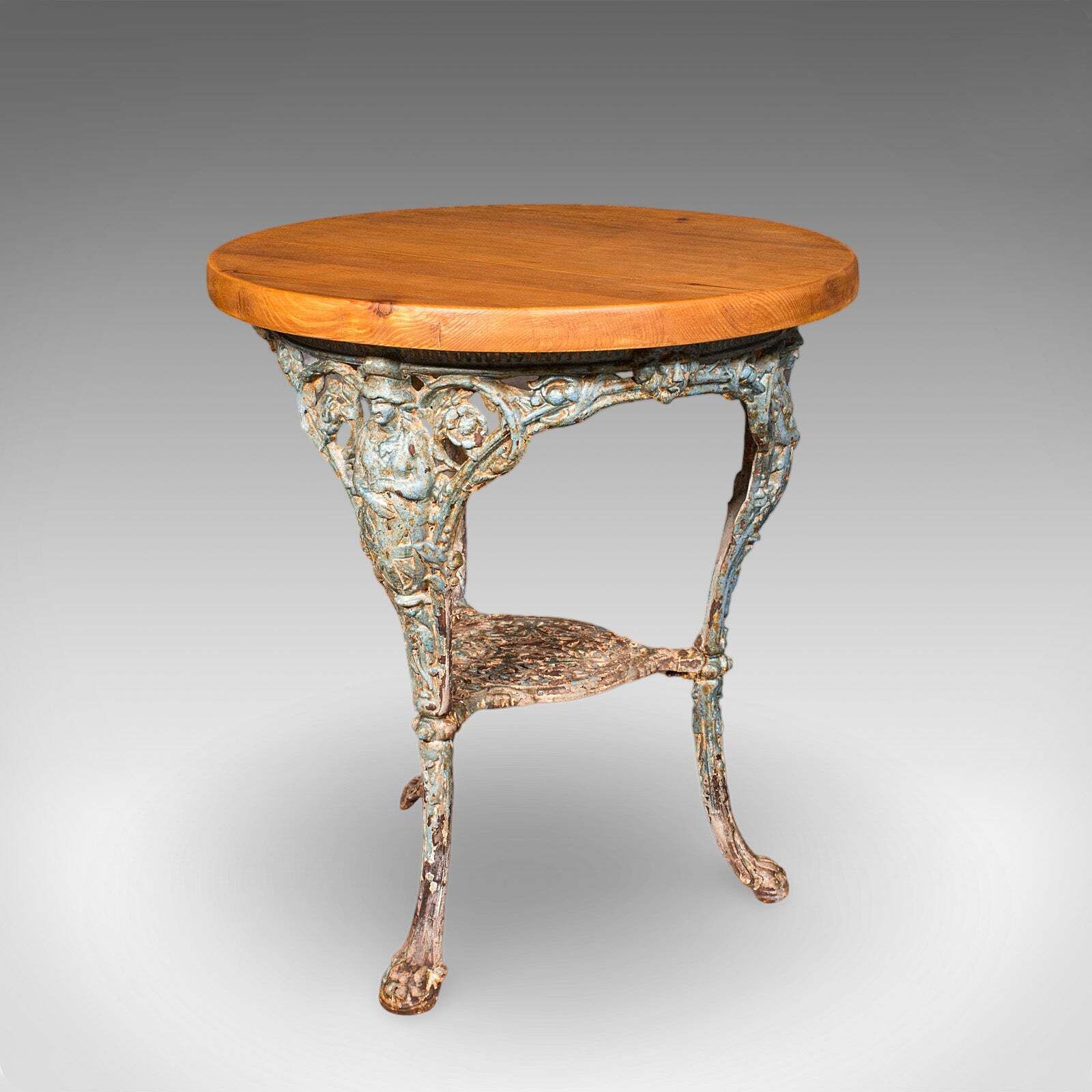 Antique Tavern Table, English, Pine, Cast Iron, Britannia, Pub, Victorian, 1880 photo 1004.0