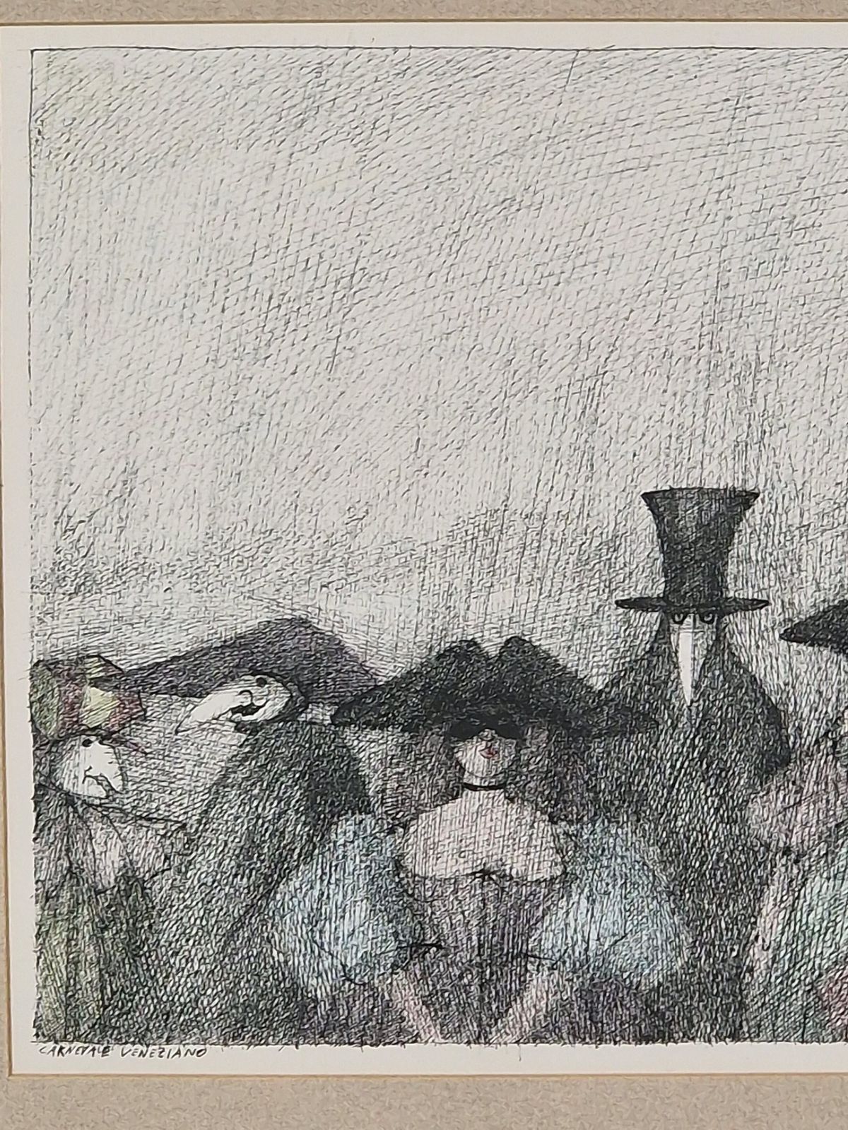 'Carnevale Veneziano'   After Paul Flora. Coloured Print. photo 125.0
