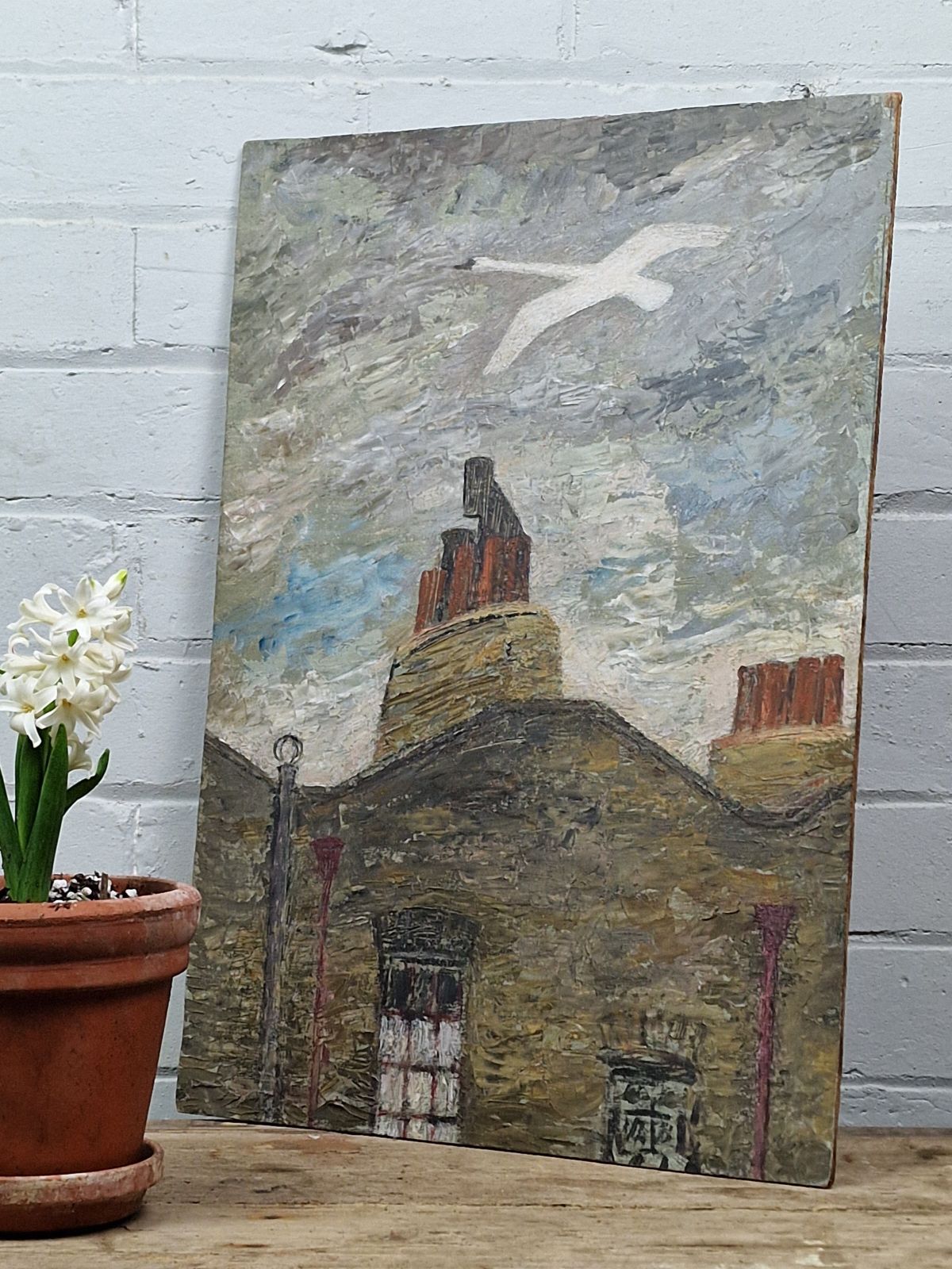 Chimney Tops By Ursula Edgcumbe (1900 1985). Oil On Board.