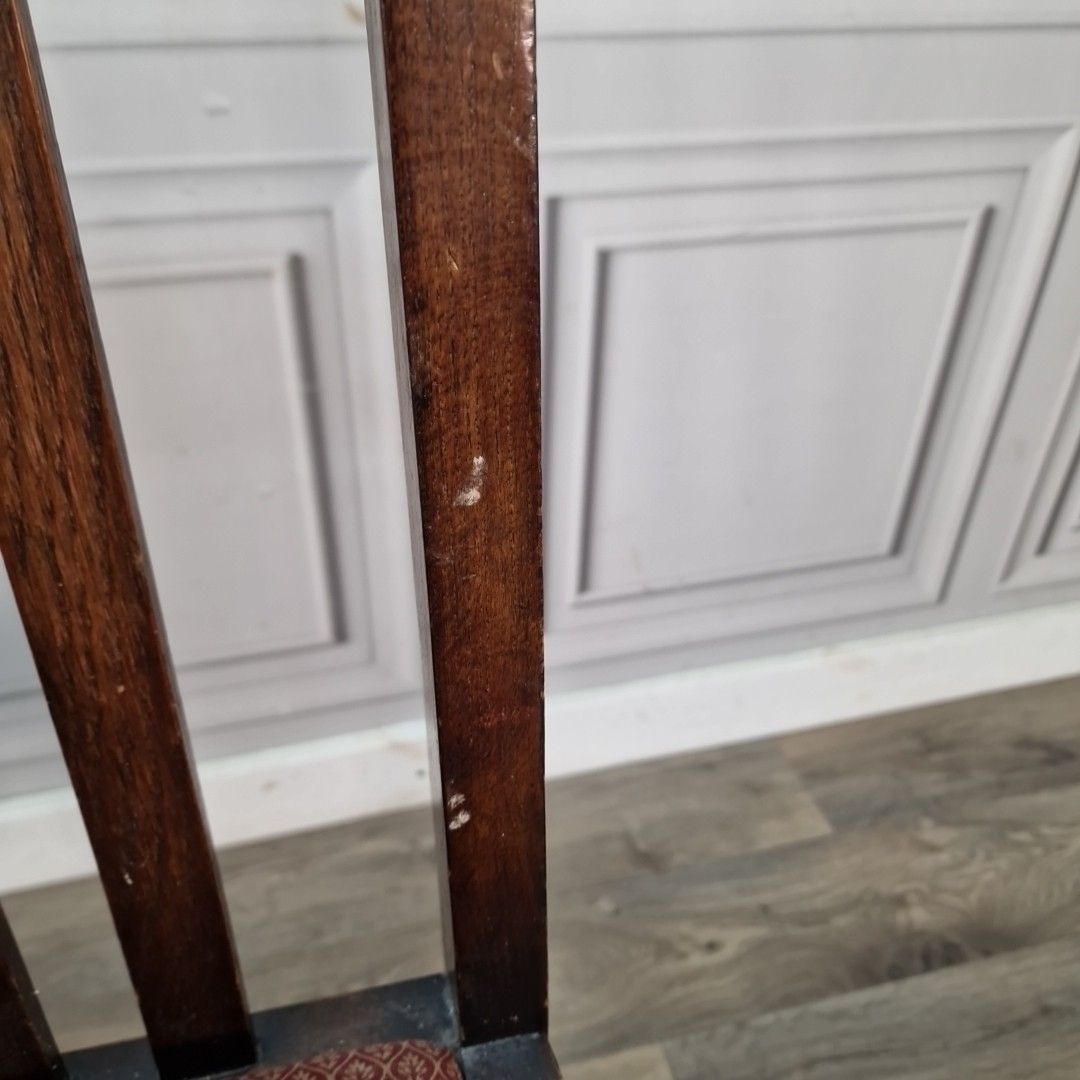Antique Wooden Dining Chair Arts & Crafts Solid Oak Vintage Bedroom Hall Desk photo vintage