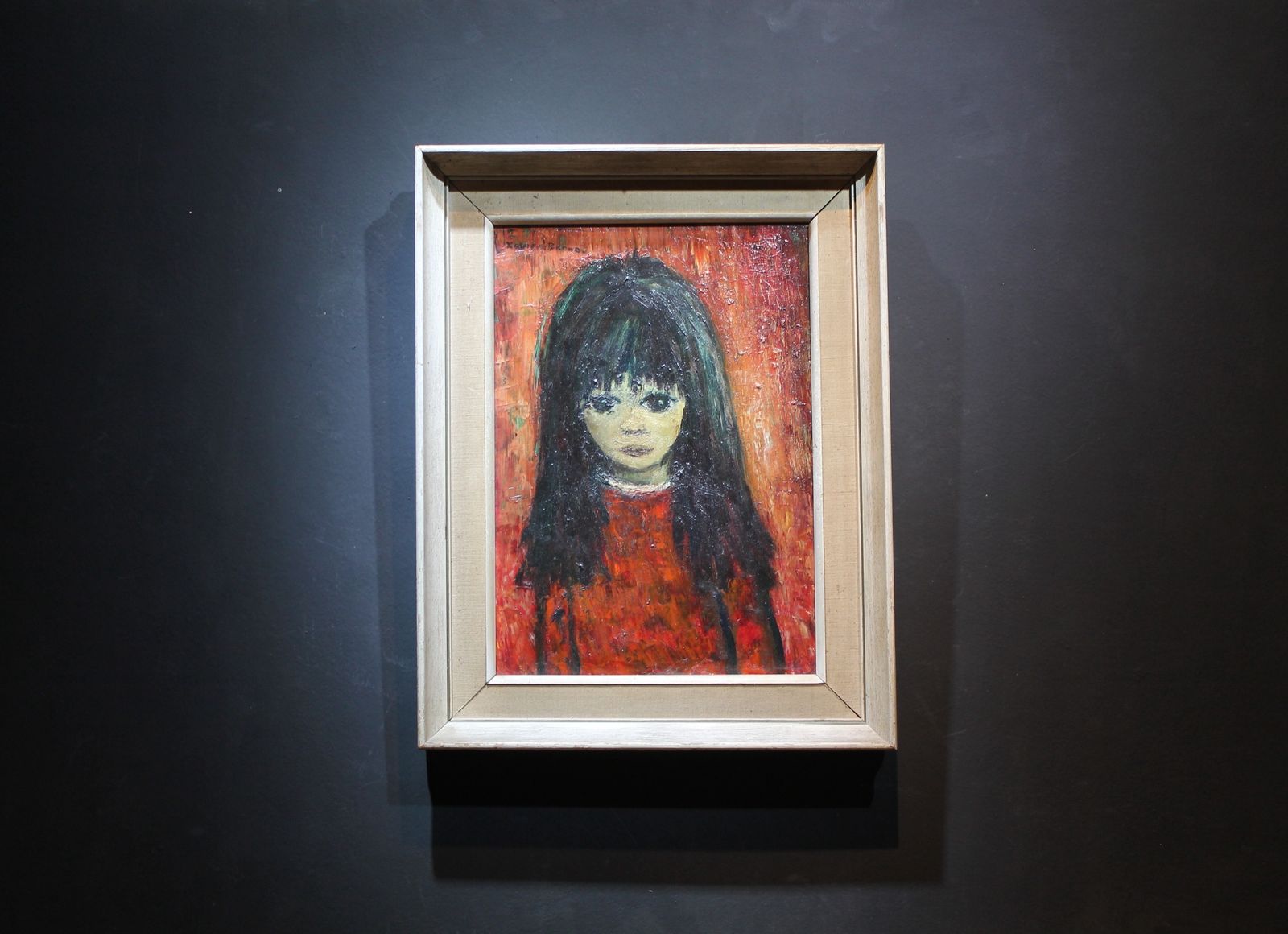 Modern Art. Portrait Of A Melancholy Girl Signed Xavier Bueno