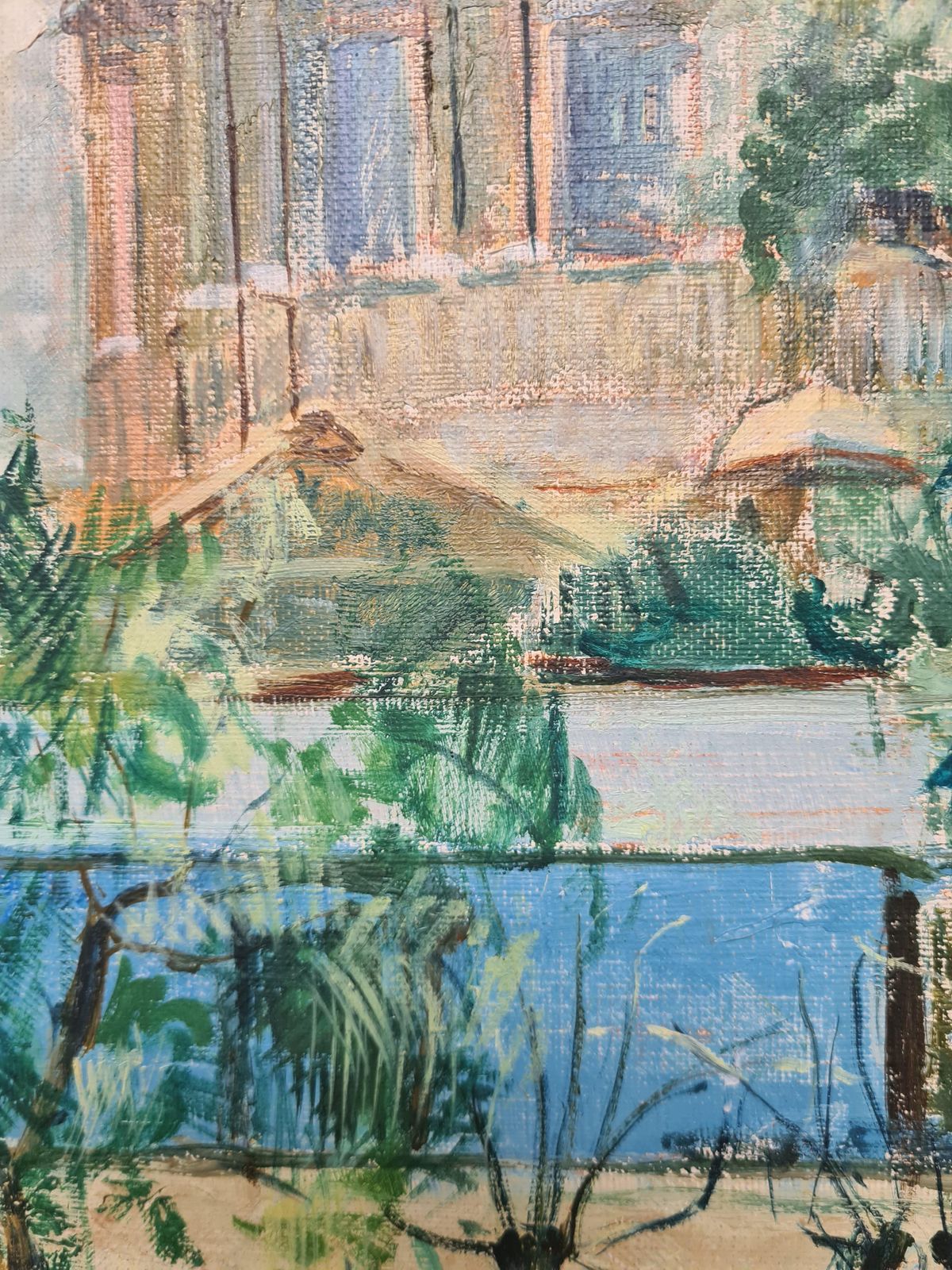 Les Invalides, Paris, Mid Century Modern Oil Painting On Canvas photo Art