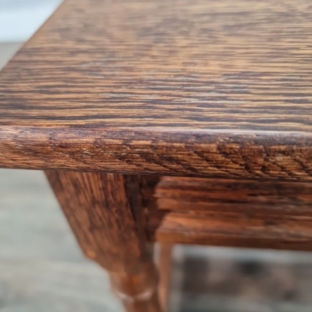 Antique Nest Of Tables Oak Wooden Turned Legs Arts & Crafts Side Lamp Vintage photo buy