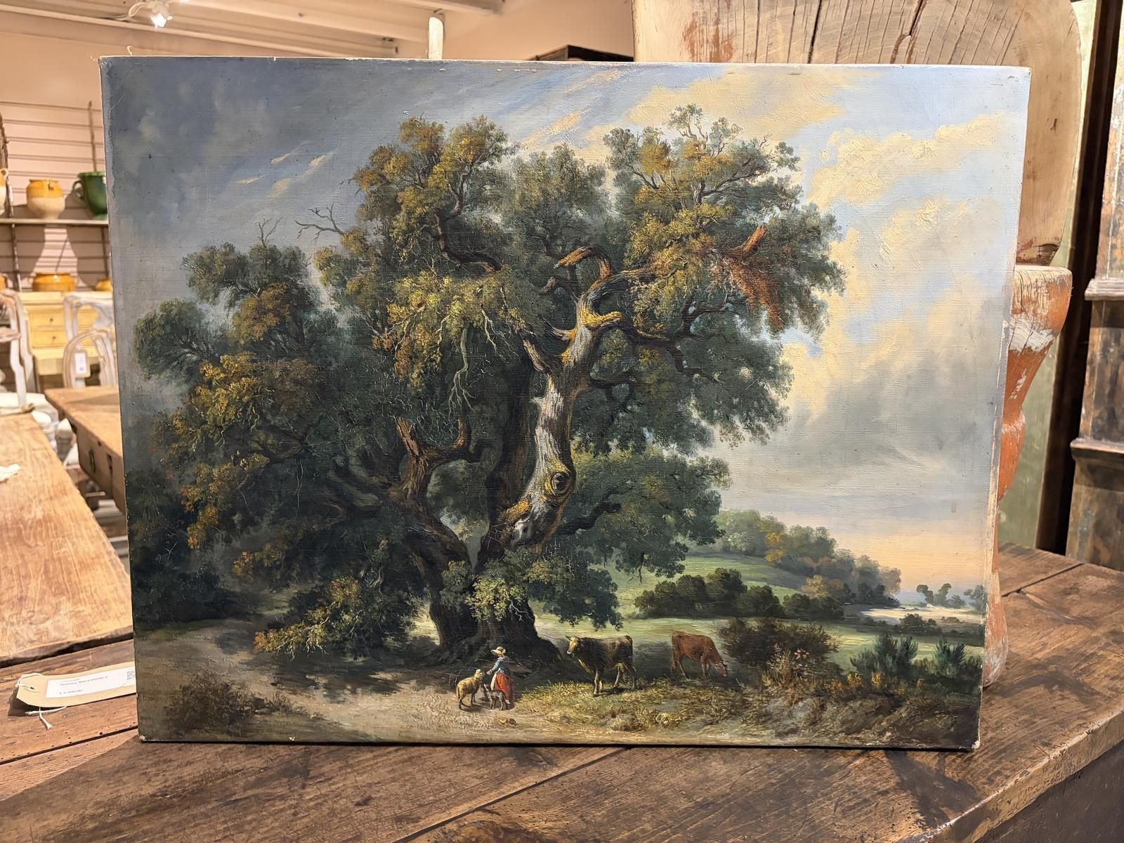 Continental Oil On Canvas Of A Rural Scene photo furniture