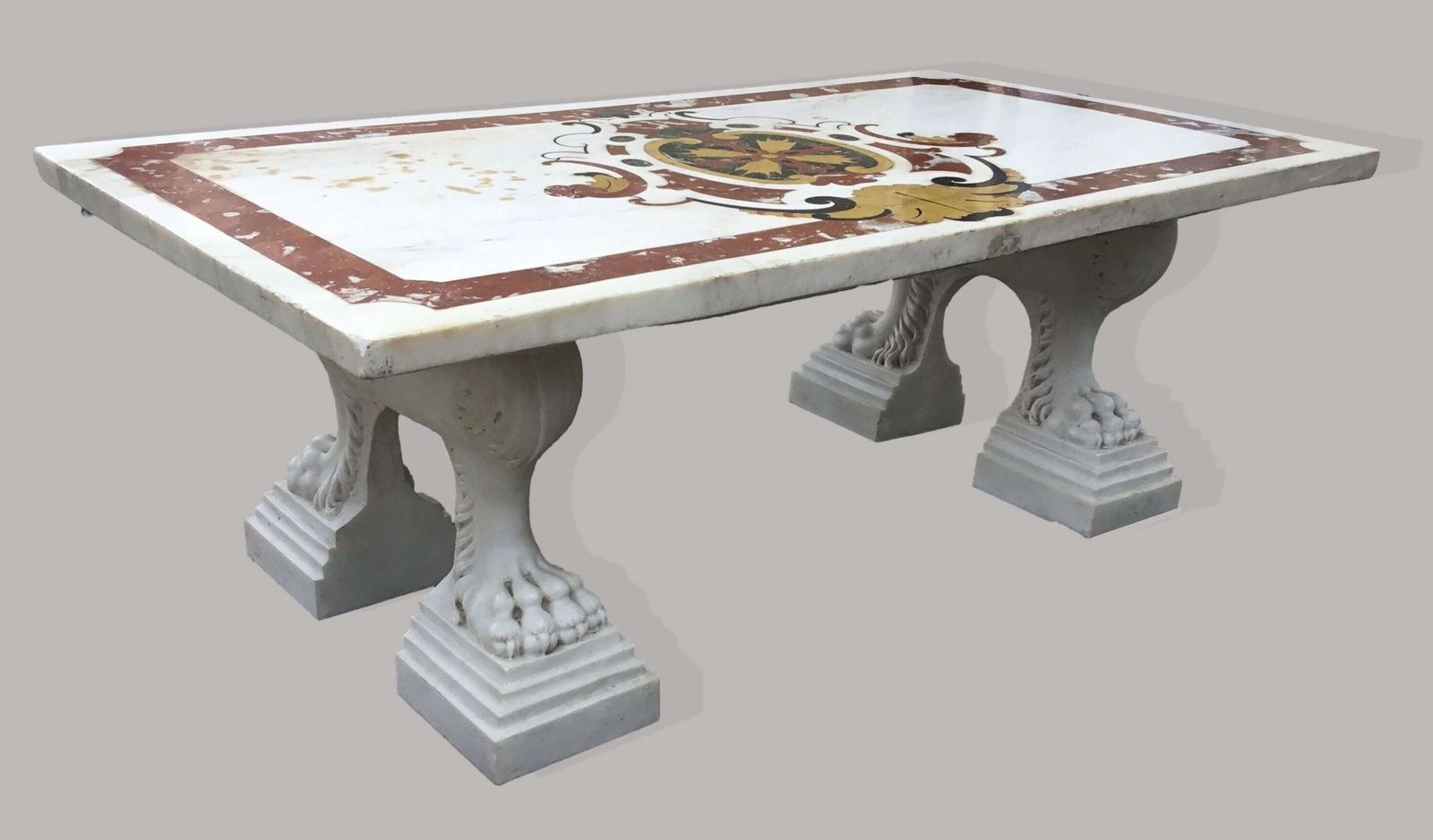 photo vintage Magnificent C18th Large Italian Marble Low Centre Table