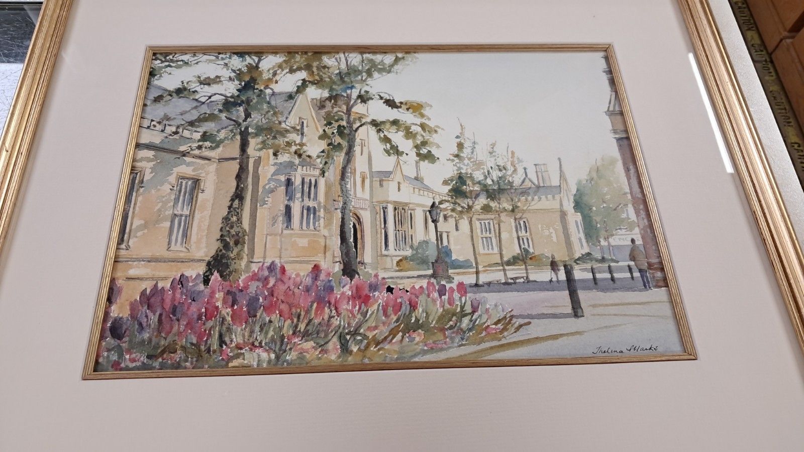 Original Watercolour Painting Of Old Bedford Modern School By Thelma Marks