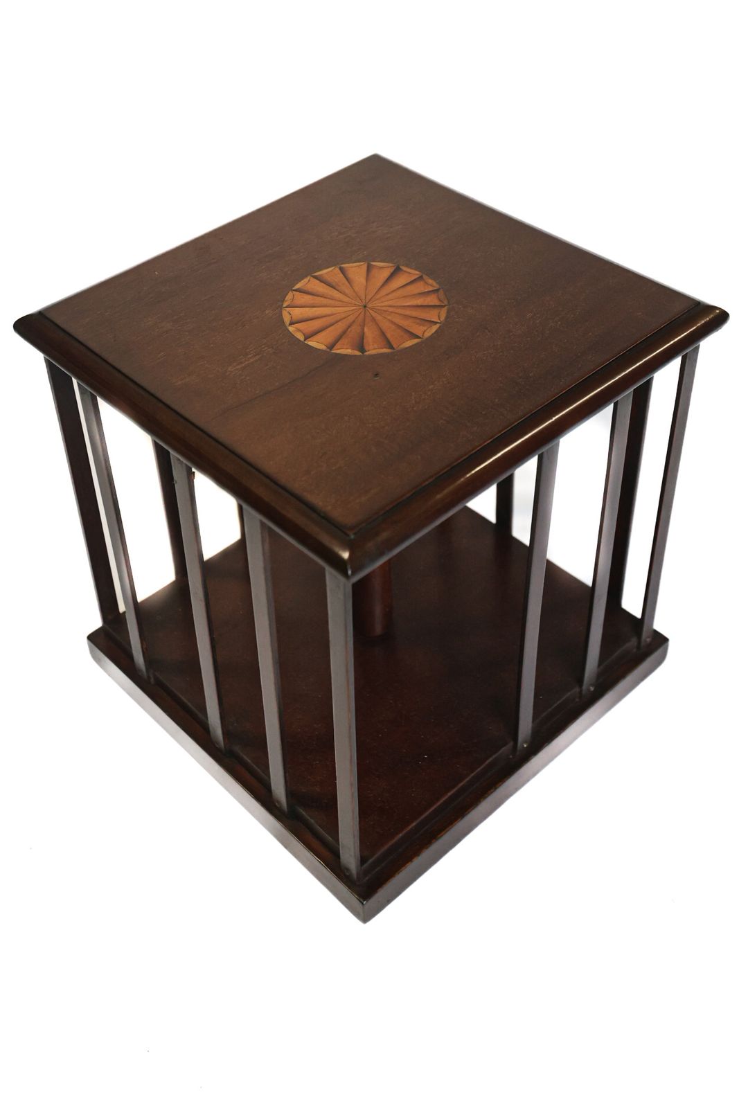 Edwardian Inlaid Table Top Revolving Bookcase photo for sale