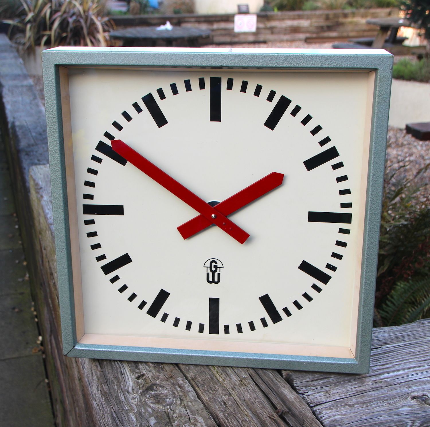 Dated 1964. Large 45cm East German Vintage Factory Wall Clock. Fully Guaranteed. London Timepiece photo furniture