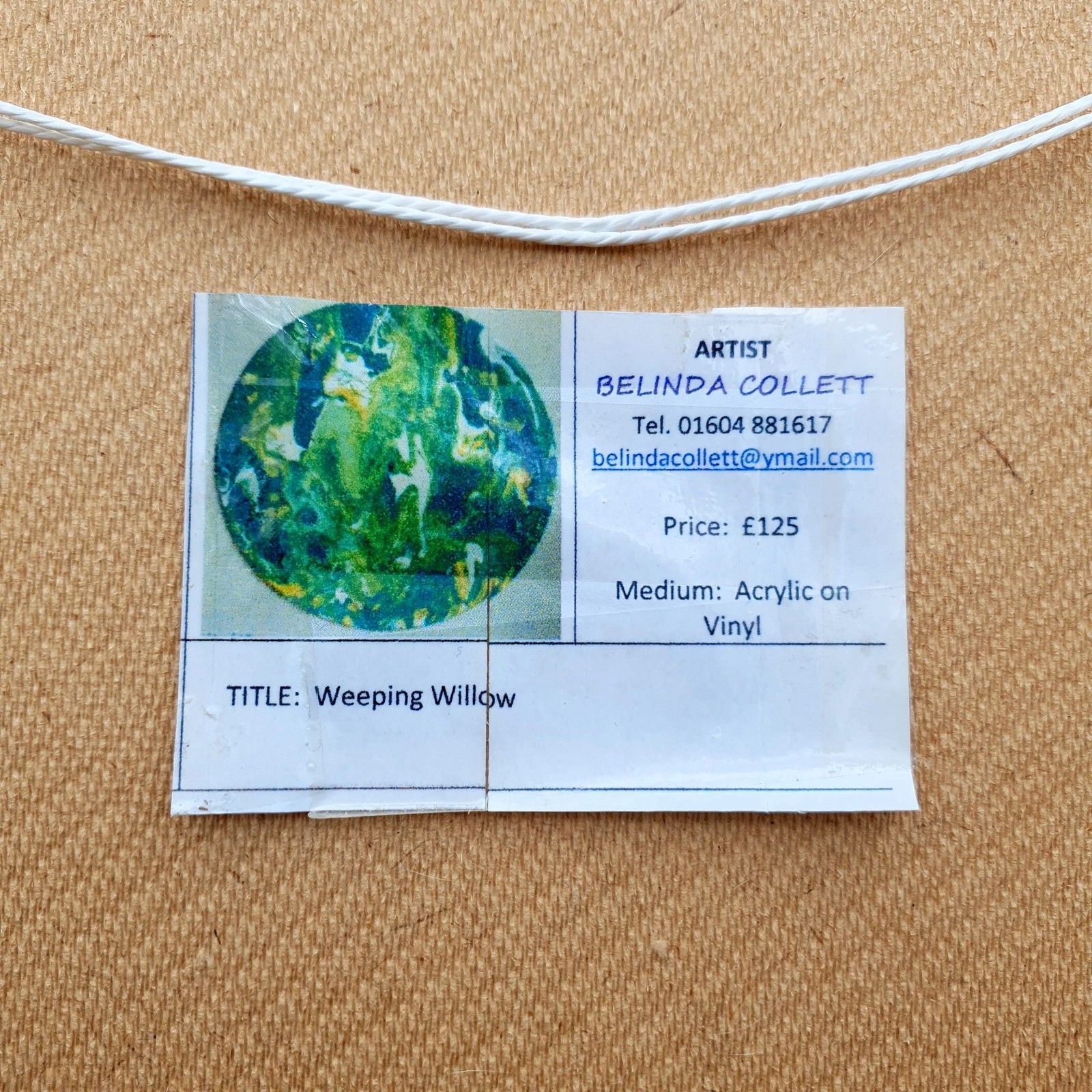 photo vintage Acrylic On Vinyl Belinda Collett Weeping Willow Contemporary Abstract 44.5x44.3c