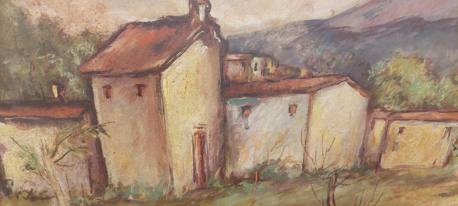 Painting Oil Roberto Pucci Years 50 Painting On 2 Sided Paesaggio Nature Still photo 156.0