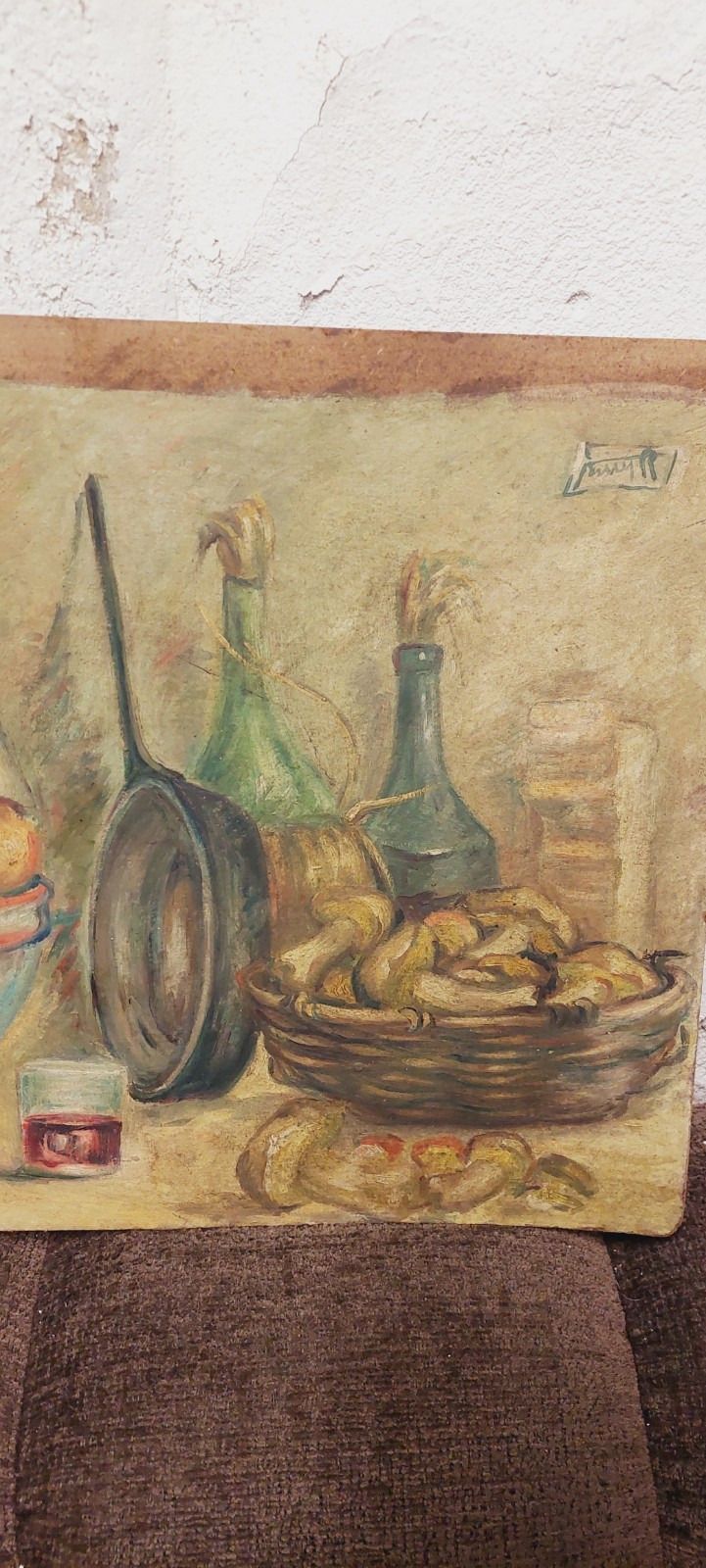 photo furniture Painting Oil Roberto Pucci Years 50 Painting On 2 Sided Paesaggio Nature Still