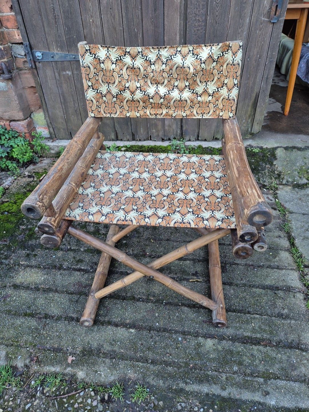 Vintage/Retro/Mid Century Bamboo/Cane Folding Directors Chair photo furniture