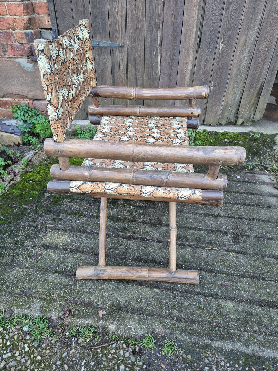 Vintage/Retro/Mid Century Bamboo/Cane Folding Directors Chair photo vintage