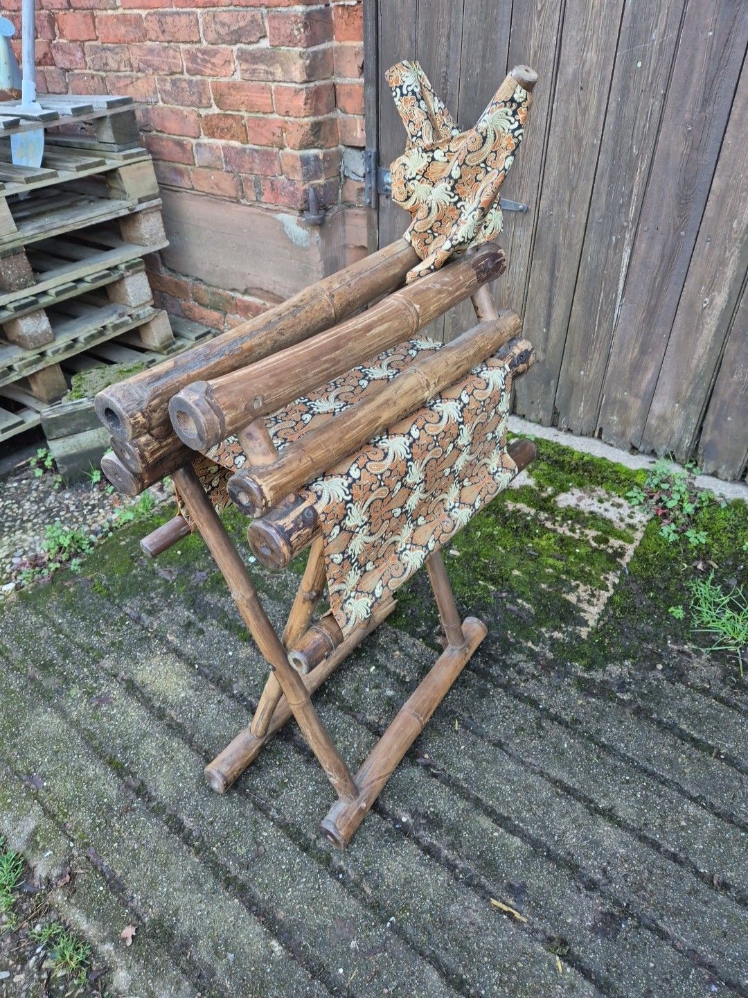 photo vinterior Vintage/Retro/Mid Century Bamboo/Cane Folding Directors Chair