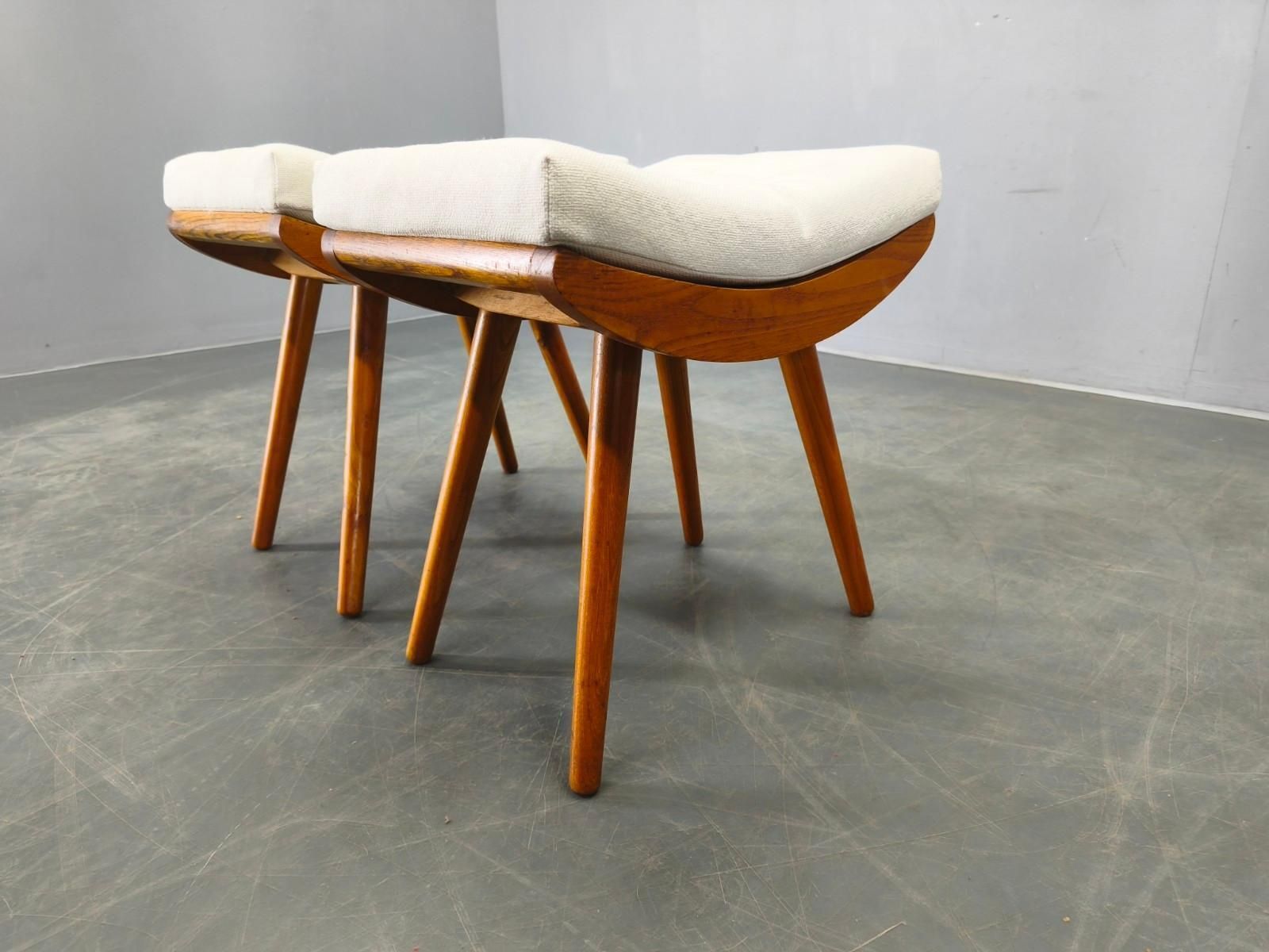 Pair Of Mid Century Maple Wood Stools, 1960s Czechoslovakia photo Furniture