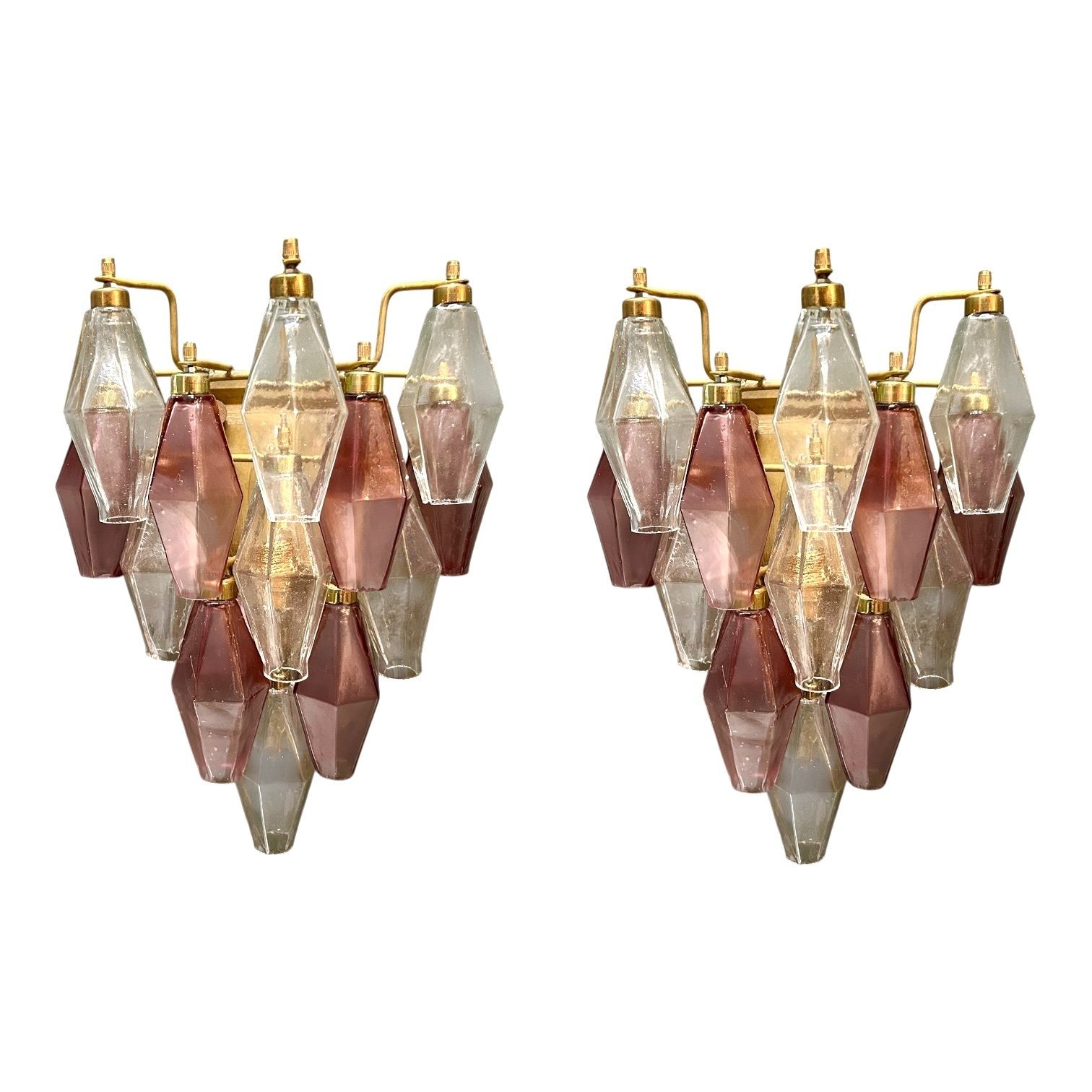 Murano Glass Poliedri Sconces, Italy, 1980s   Set Of 2