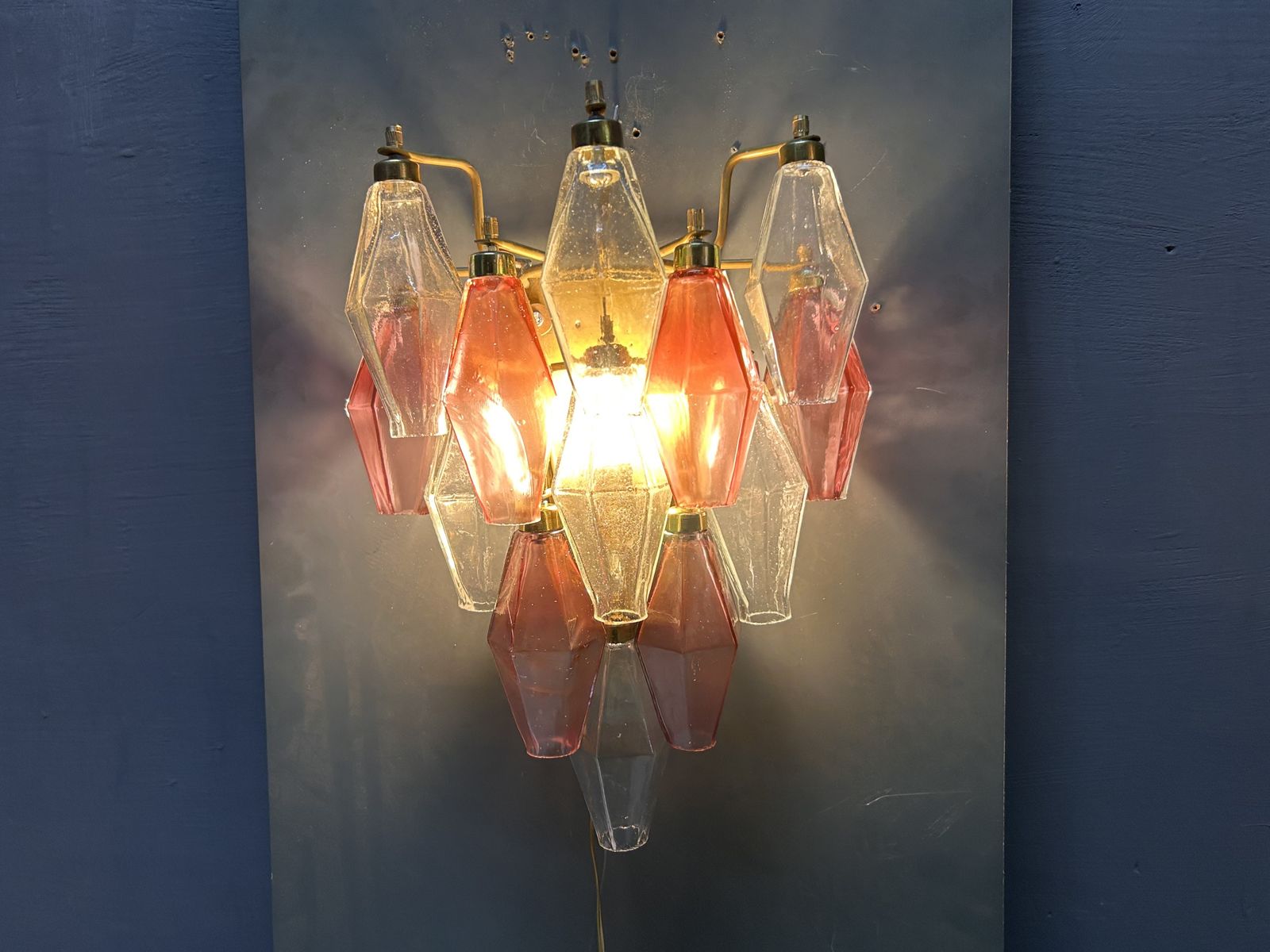 Murano Glass Poliedri Sconces, Italy, 1980s   Set Of 2 photo Lighting