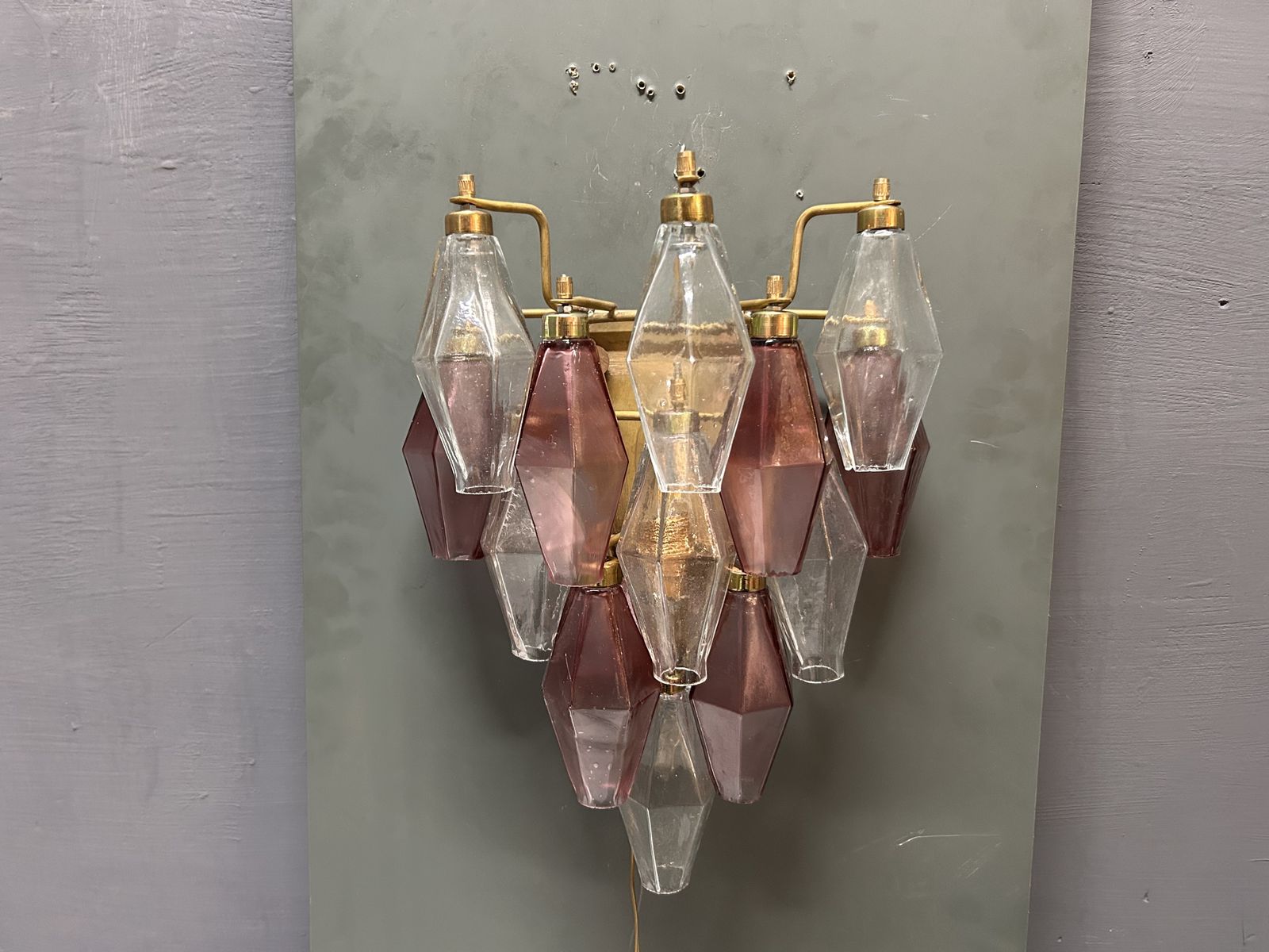 photo for sale Murano Glass Poliedri Sconces, Italy, 1980s   Set Of 2