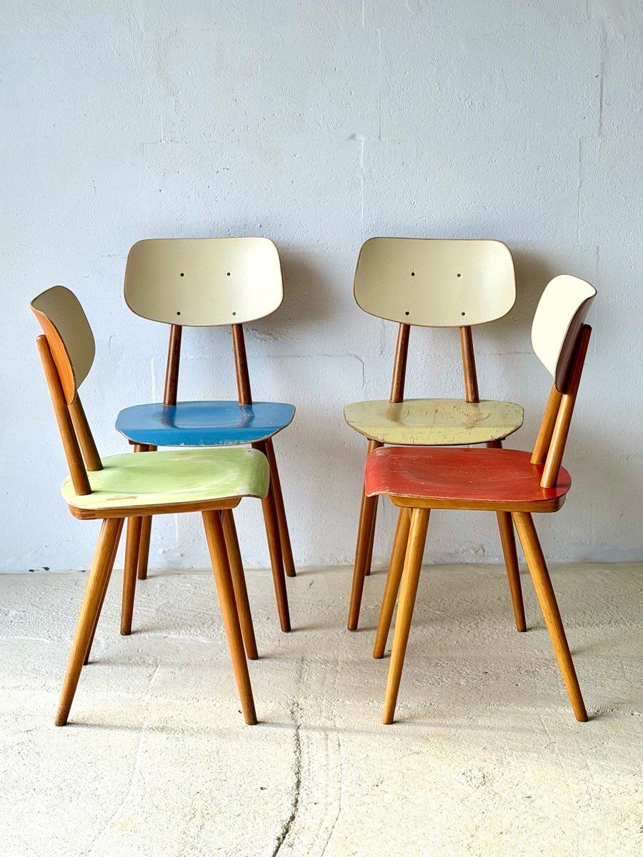 Eetkamerstoelen Van Ton, 1960, Set Van 4 photo for sale