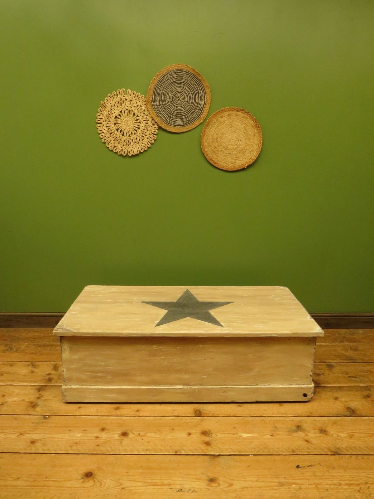 Folk Art Blanket Box With Barn Star Design photo vintage