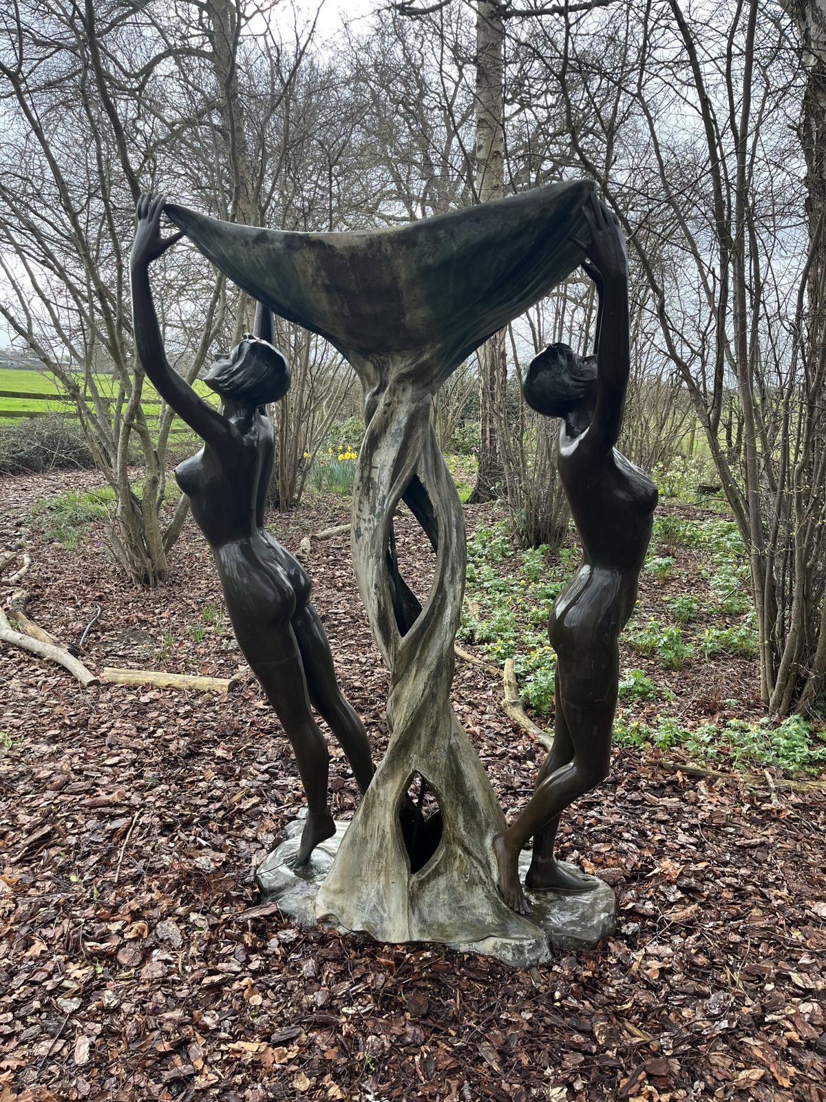 Art Deco Cast Bronze Ladies Garden Fountain photo furniture