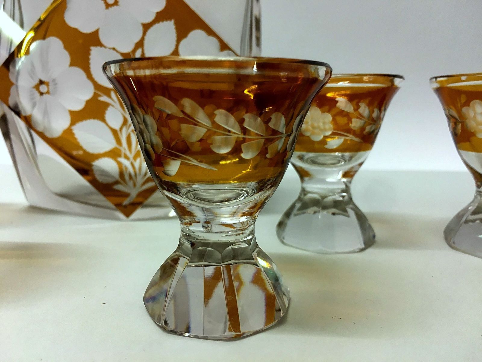 Decanter Set / Kamenický šenov /Czechoslovakia photo 299.0