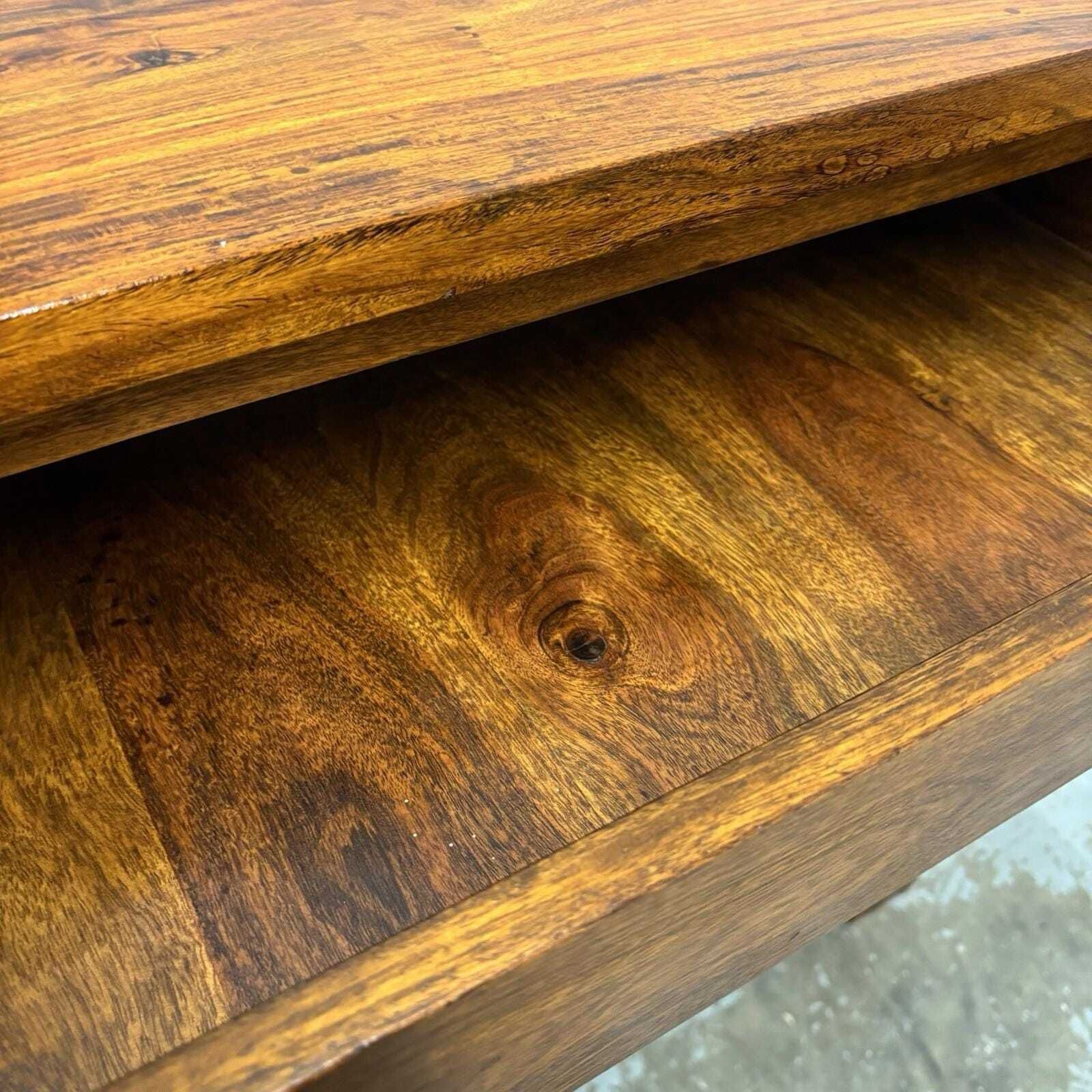 Mango Wood Rustic Console Table With Drawer – Farmhouse Hallway Table photo 245.0