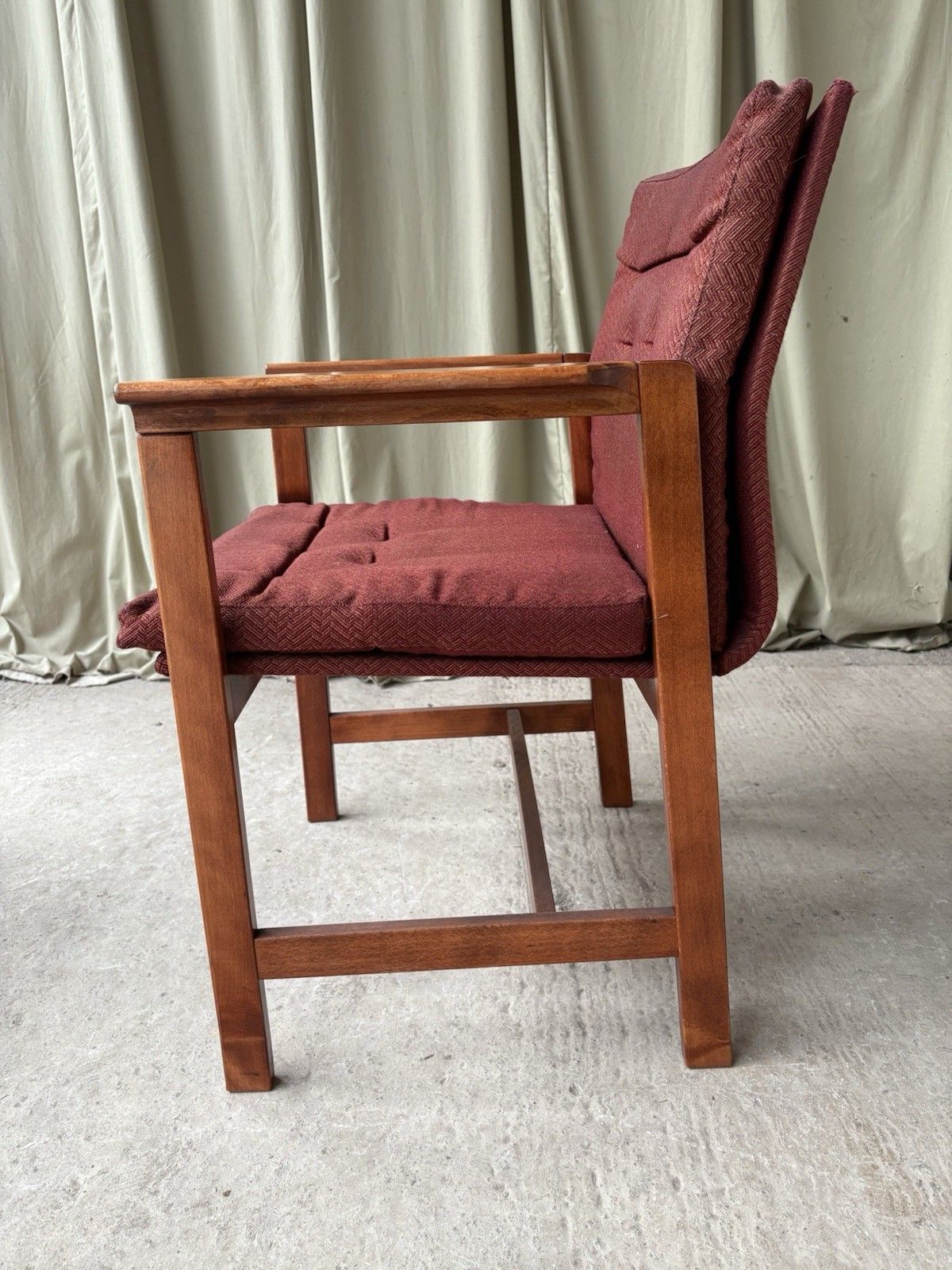 Vtg Late Mid Century Oak Chair Side Armchair  Danish Scandi Retro R1093 photo Furniture