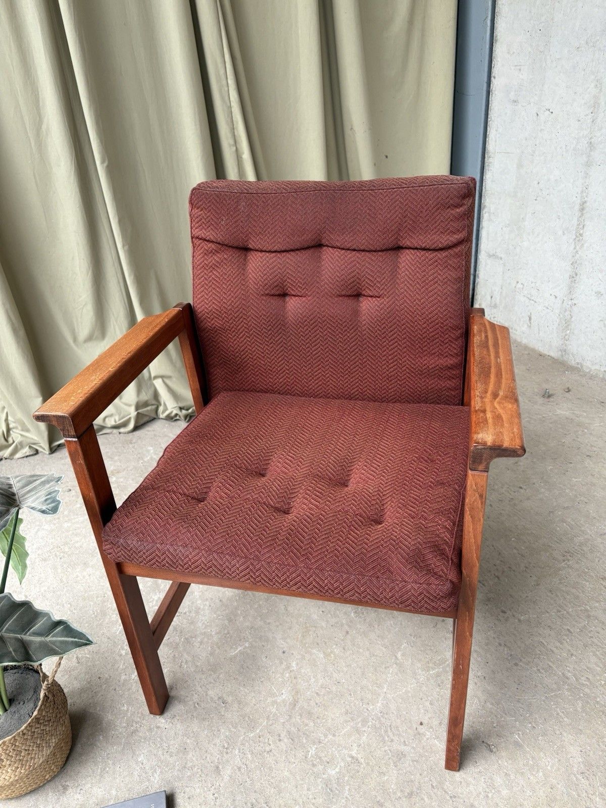 Vtg Late Mid Century Oak Chair Side Armchair  Danish Scandi Retro R1093 photo 241.5