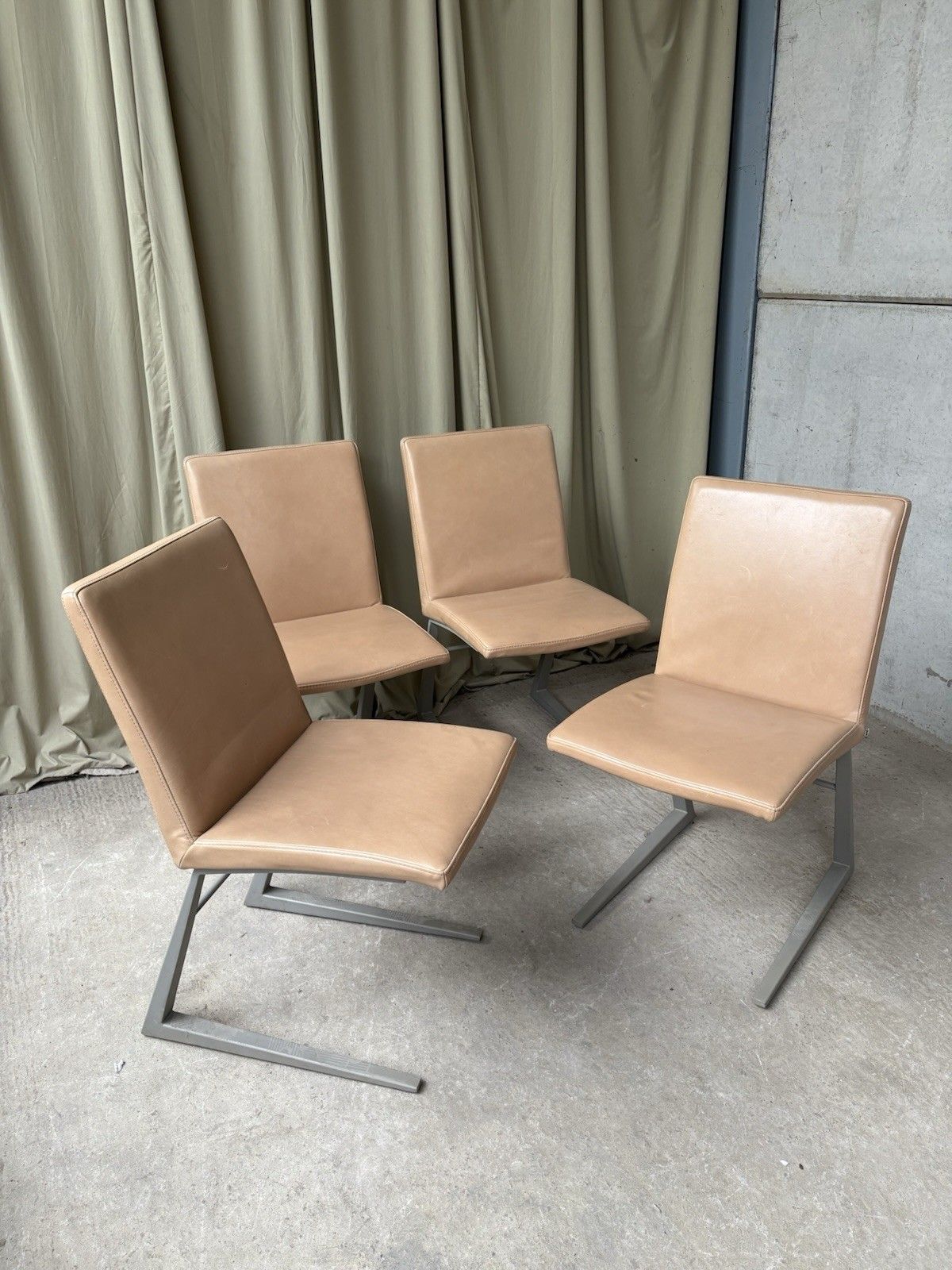 Vtg Mid Century Style Set 4 Leather Bo Concept Mariposa Dining Chairs R1095 photo 1092.5