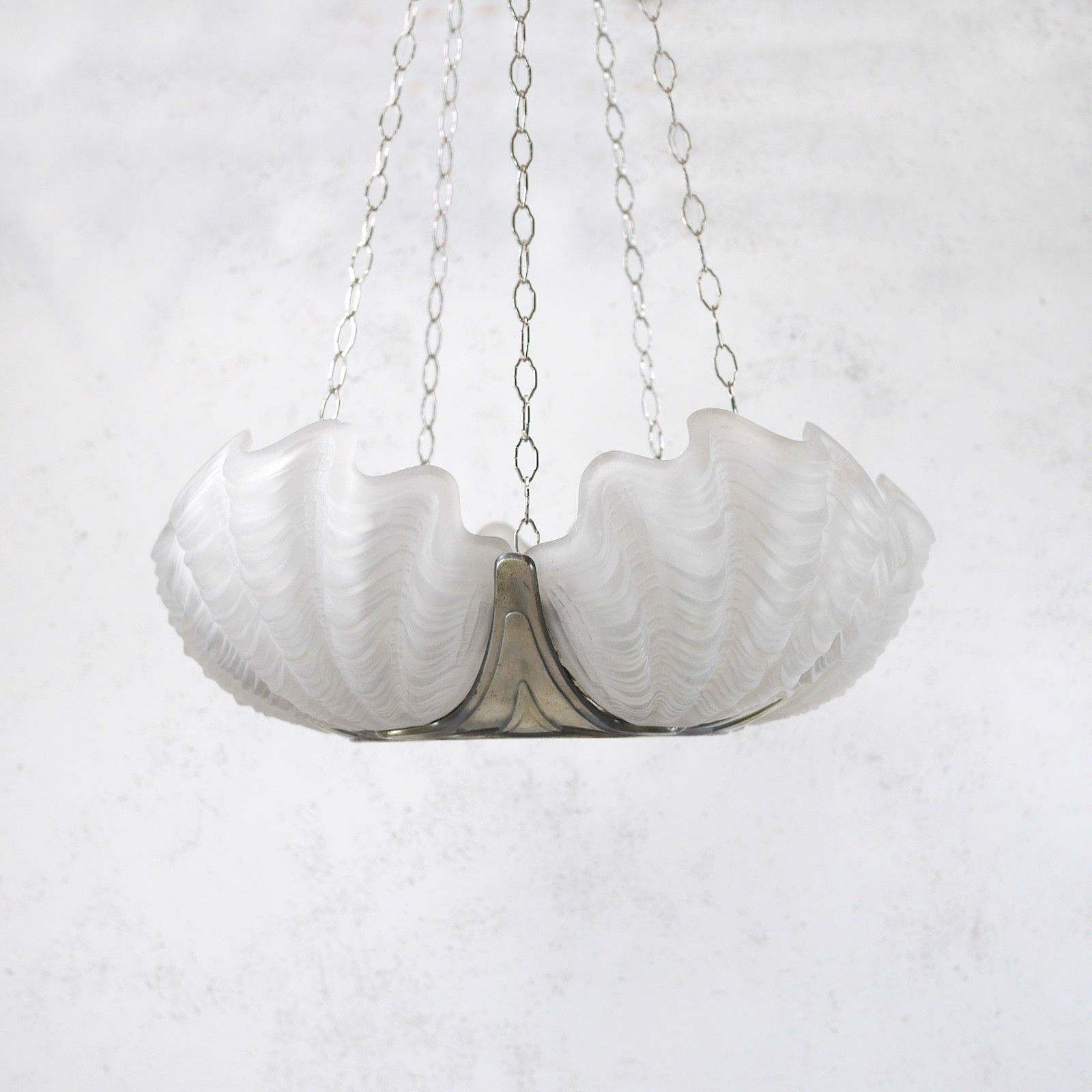 Colossal Art Deco Clam Shell Pendant Ceiling Light Lamp Dia 52cm #103122 photo Lighting