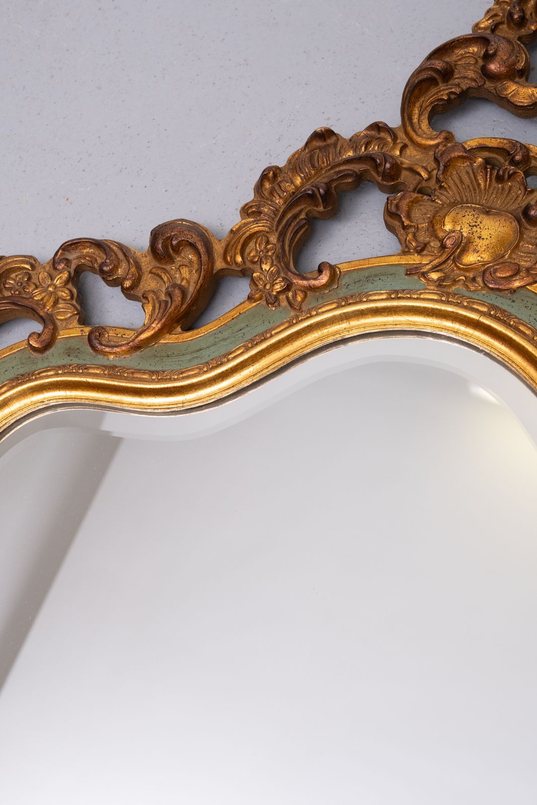 Baroque Gilded Louis XV Style Beveled Mirror With " Brevete" Label, 1950s photo 1950.0
