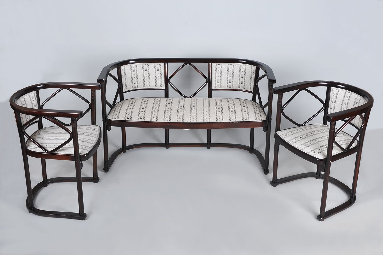 Restored Art Nouveau Seating Set, By J.F.M. Hoffmann, Beech, Austria, 1910s