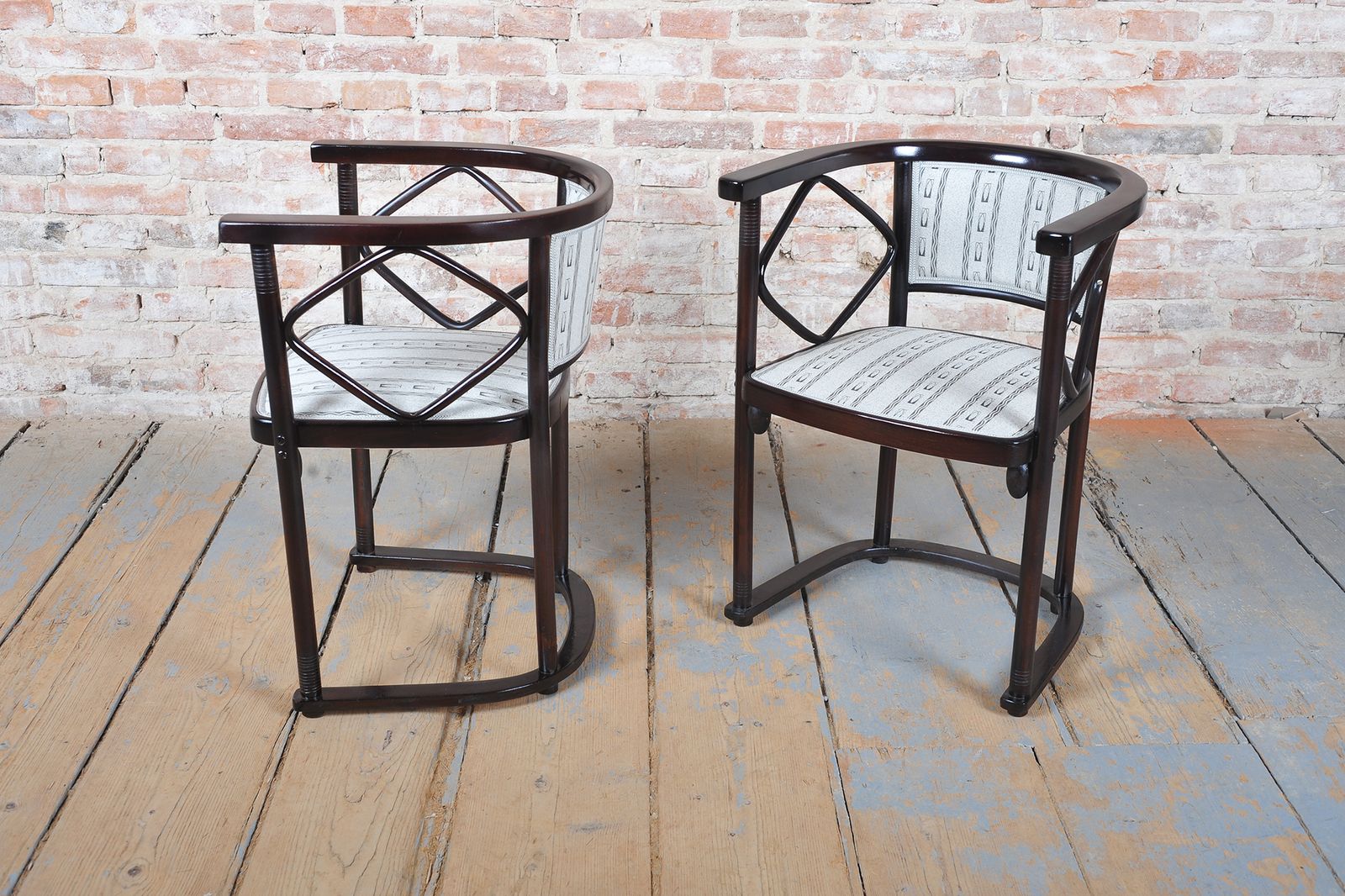 photo furniture Restored Art Nouveau Seating Set, By J.F.M. Hoffmann, Beech, Austria, 1910s