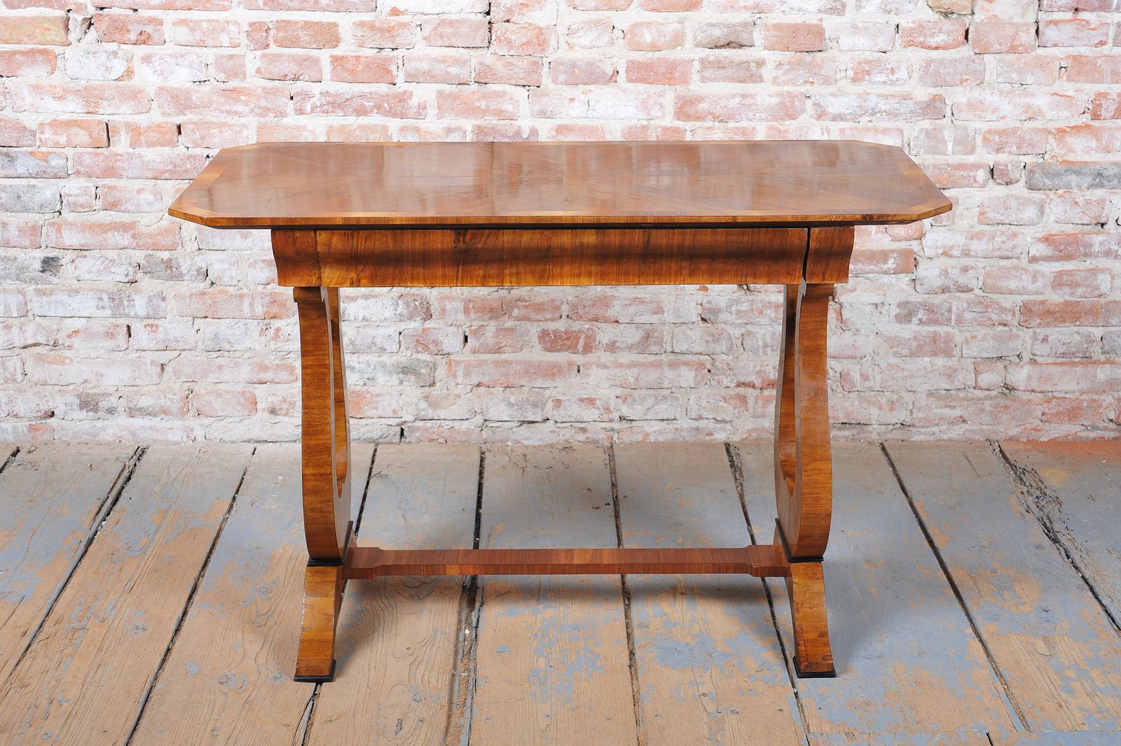Restored Biedermeier Writing Desk, Walnut, Reived Polish, Austria, 1820s photo Furniture