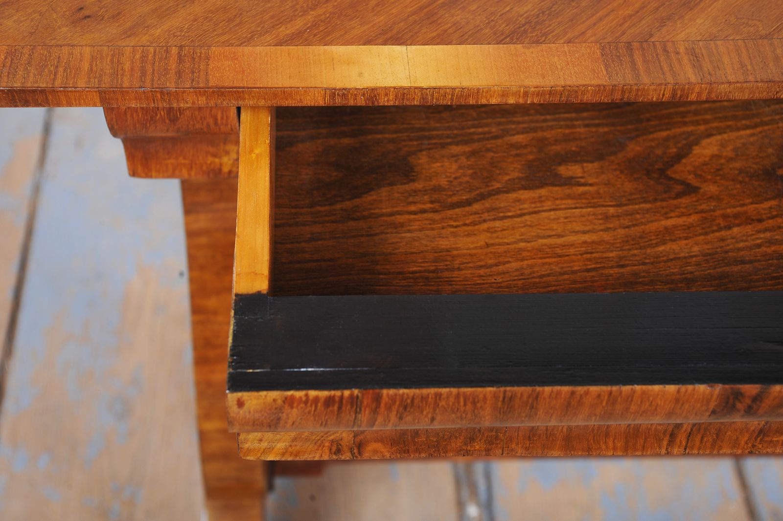 Restored Biedermeier Writing Desk, Walnut, Reived Polish, Austria, 1820s photo vintage