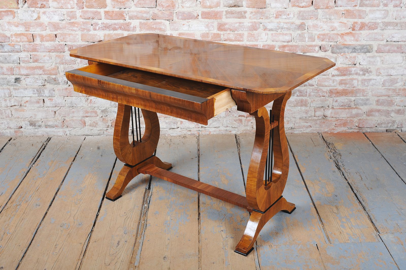 photo furniture Restored Biedermeier Writing Desk, Walnut, Reived Polish, Austria, 1820s