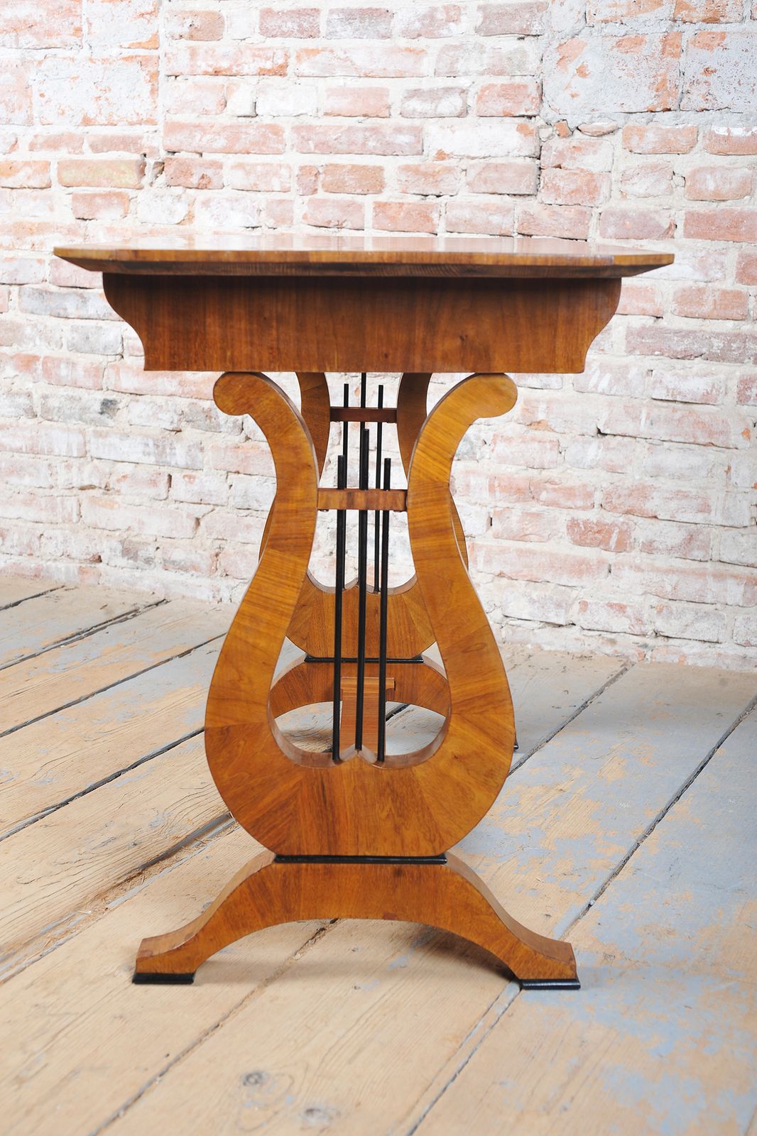 Furniture Restored Biedermeier Writing Desk, Walnut, Reived Polish, Austria, 1820s photo