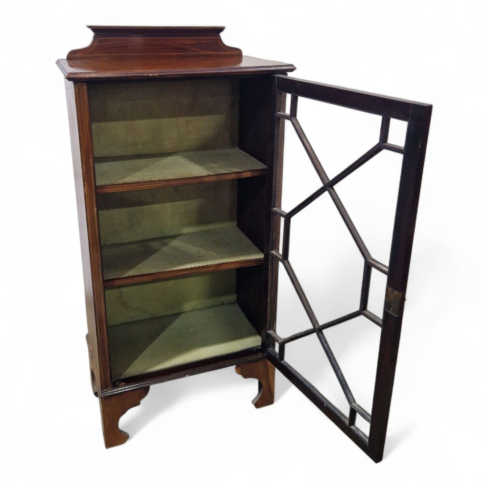 Antique Mahogany Display Cabinet Edwardian Single Door Inlaid Side Cabinet photo furniture