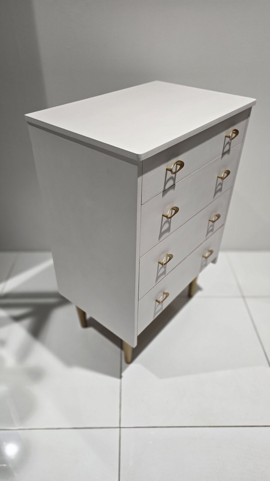 Rococo White Chest Of Drawers. 4 Drawers photo vinterior
