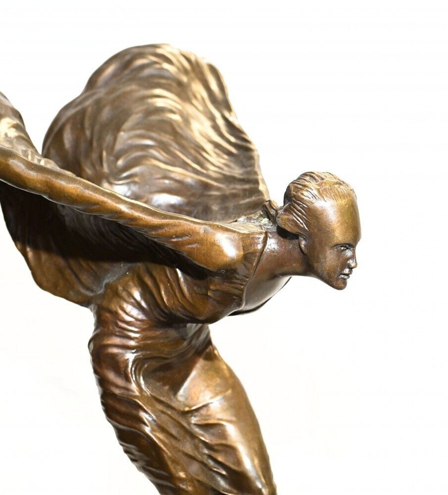 Bronze Flying Lady Statue Charles Skyes Spirt Of Ecstacy photo for sale