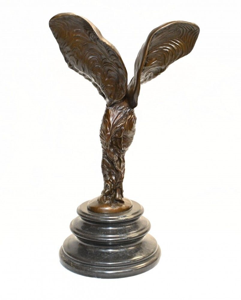 photo for sale Bronze Flying Lady Statue Charles Skyes Spirt Of Ecstacy