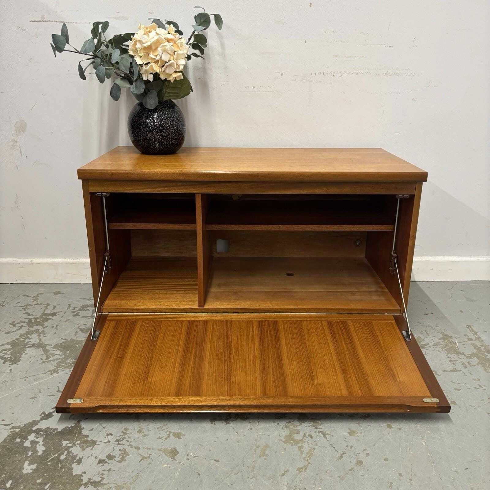 Nathan Mid Century Media Unit Teak Cabinet Retro Storage Drop Down Door photo buy