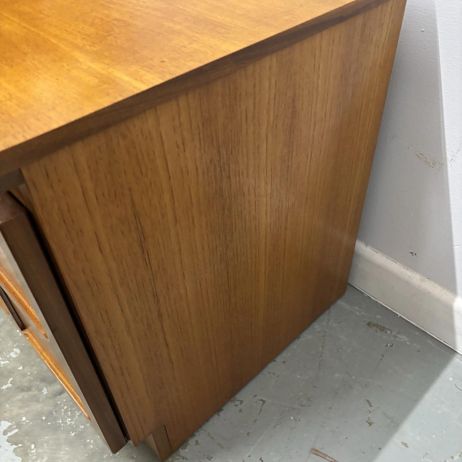 photo vintage Nathan Mid Century Media Unit Teak Cabinet Retro Storage Drop Down Door