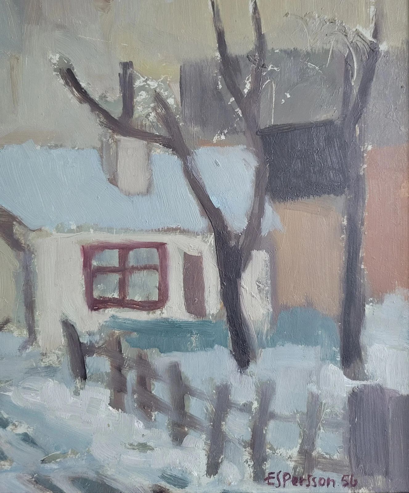 Winter Return  Original Framed Mid Century Landscape Oil Painting photo buy