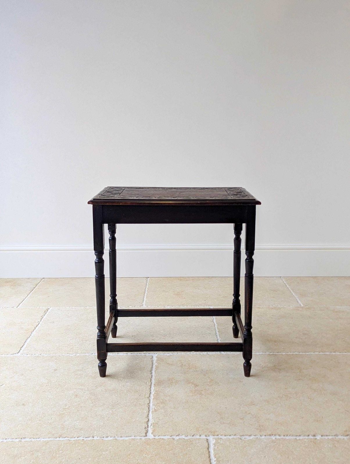 Antique Edwardian Carved Oak Occasional Table C.1910 photo for sale