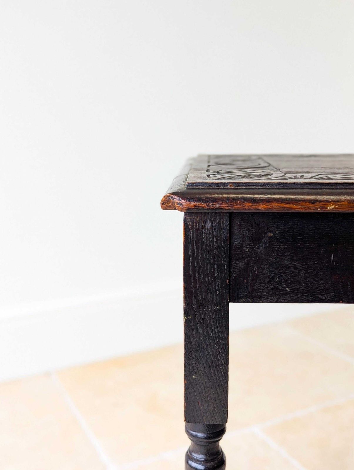 Antique Edwardian Carved Oak Occasional Table C.1910 photo Furniture