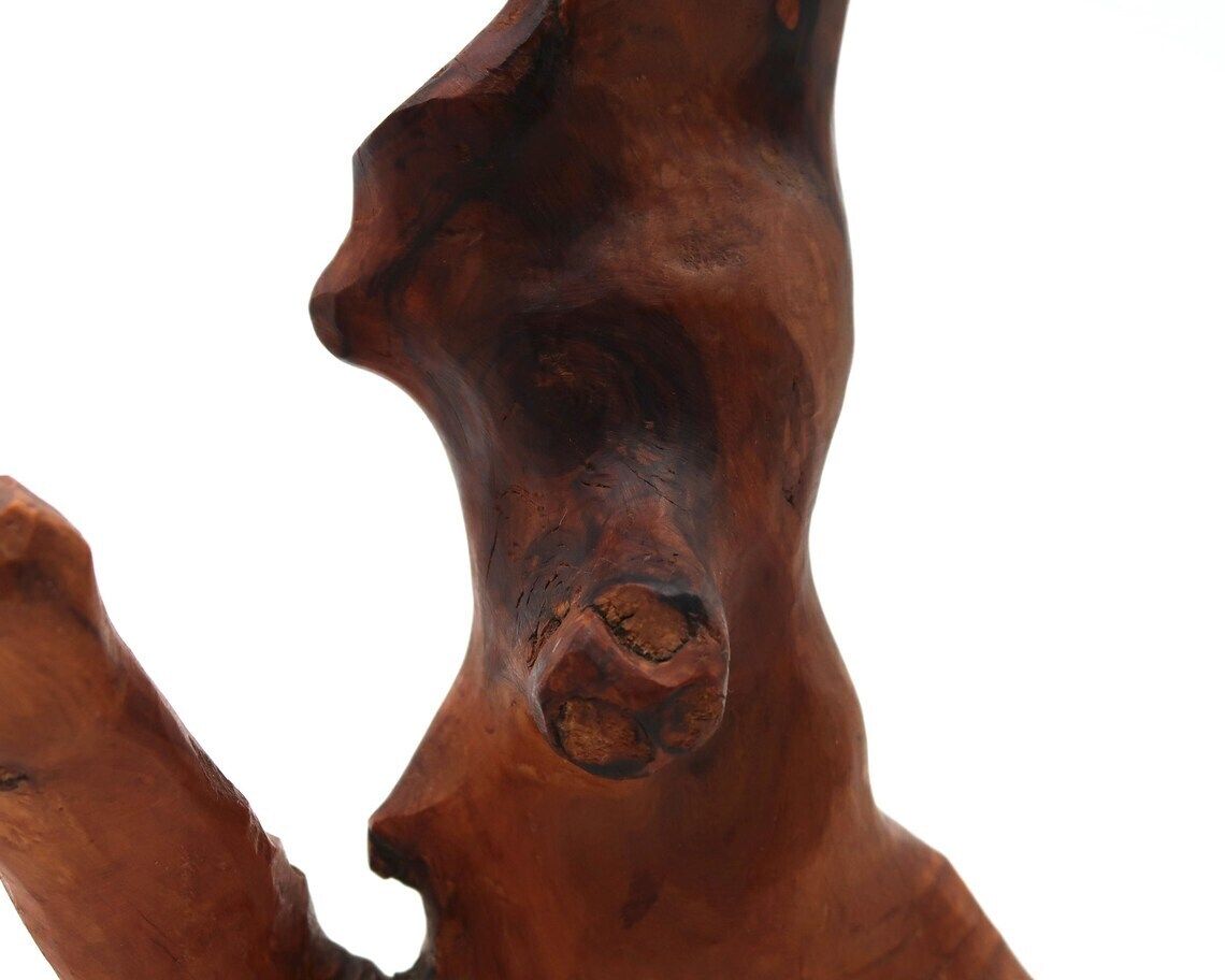 Franse Vrijvorm Tafellamp Van Olijfhout, Ca. Jaren 1950 – In De Stijl Van Alexandre Noll – Sculptuur – Woondecoratie – Wabi Sabi Slaapkamer photo Verlichting