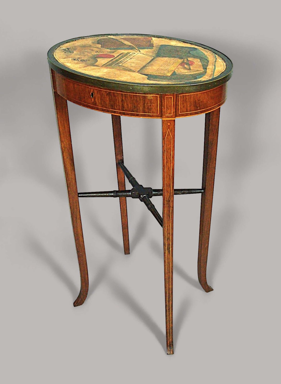 Rare George III Trompe L'oeil And Rosewood Occasional Table