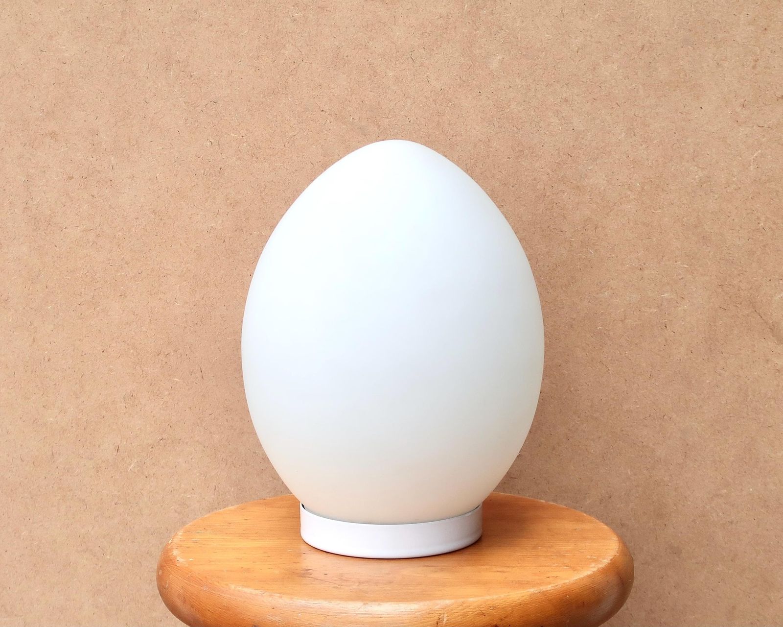 French Egg Lamp By Domec Vianne, White Opaque Glass, 1970s / Design, Pure, Minimalist, Light Lighting, Home Decor photo furniture